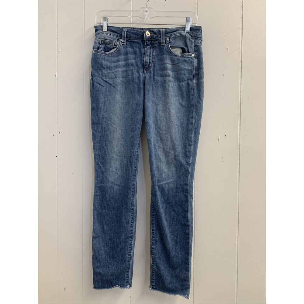 Joes Jeans Womens Size 26 Mid Rise‎ Skinny Ankle Blue Stretch Denim Raw Hem